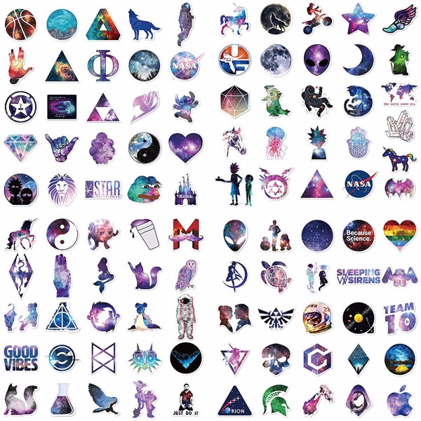 【Bans sale on Walmart】 (154 Pack) Galaxy Stickers, Laptop Stickers for Kid and Adult Cool Stickers for Laptop Luggage Water Bottle Skateboard