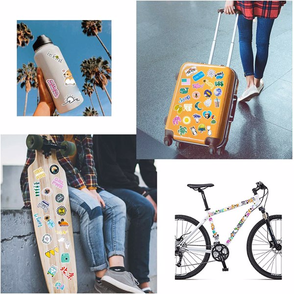 【Bans sale on Walmart】 VSCO Stickers for Hydroflasks, Farsaw Water Bottle Stickers for Teen Kids, Laptop Aesthetic Stickers w/ 4 Pcs Webcam Cover