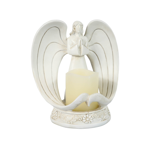 Nordic Style Resin Angel Electronic Candle Holder Living Room Church Decorations