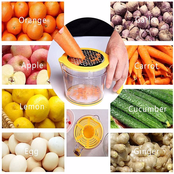 【Bans sale on Walmart】 7 Pcs Lemon Squeezer, 20 OZ Large Capacity Manual Citrus Juicer, Bonus Silicone Funnels & Kitchen Towel (Yellow)