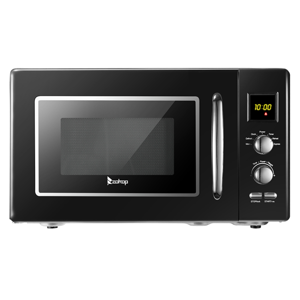 B25UXP45-A90 / Black 23L / 0.9cuft Retro Microwave With Display/Silver Handle