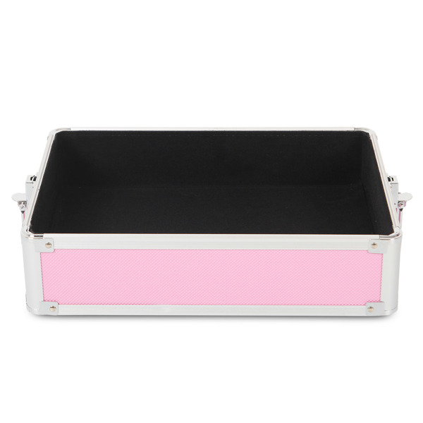 4 in 1 Rolling Makeup Case Makeup Trolley Case With Wheels Makeup Travel Case Organizer (PINK)