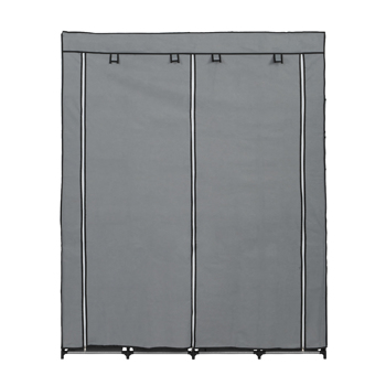 Portable Closet Organizer Storage, Wardrobe Closet with Non-Woven Fabric 14 Shelves, Easy to Assemble, Gray