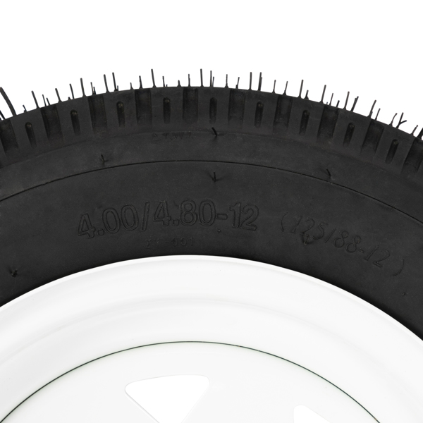 One tire 4.8-12-6PR-5LUG P811  White RIM