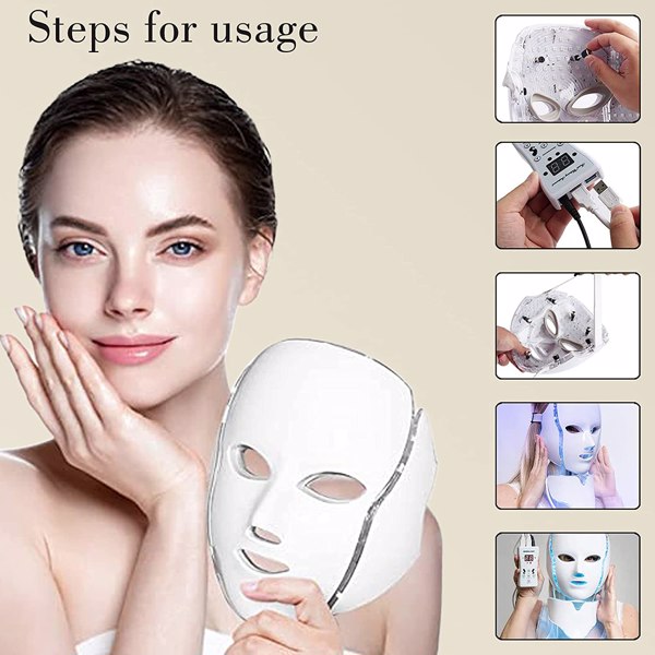 【Bans sale on Walmart】 Led Face Mask, Farsaw 7 Colors Led Light Mask Beauty Machine.