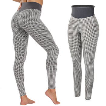 TIK Tok Leggings Women Butt Lifting Workout Tights Plus Size Sports High Waist Yoga Pants Light Grey Large