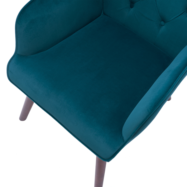 Simple Nordic Style Backrest Pull Point Flannel Soft Bag Indoor Lounge Chair Blue & Green