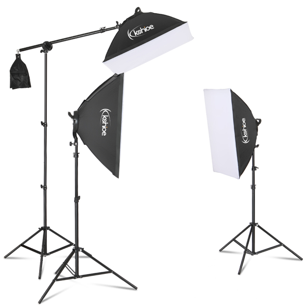 PK004 45W Rectangle with Adjustable Color and Brightness 3 Times Soft Light box LED Light with Cantilever Camera Set