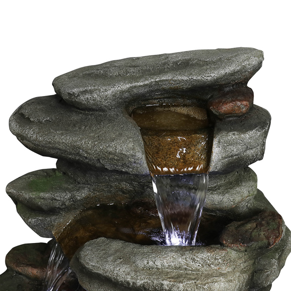 30.7inches Outdoor Water Fountain with Led Lights