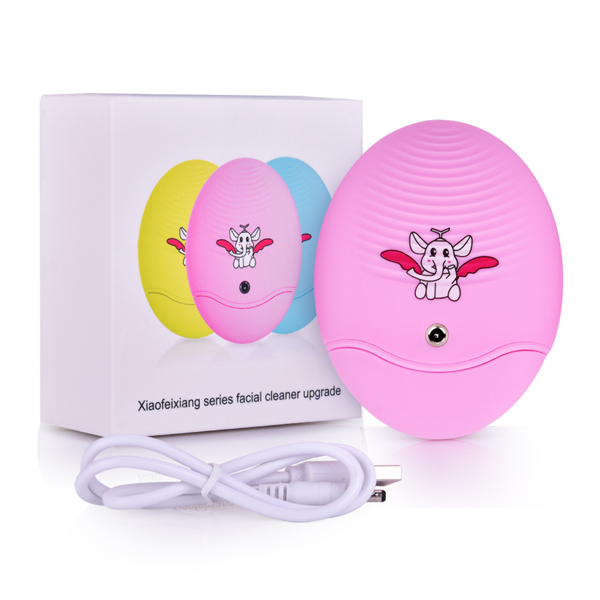 Dumbo cleansing instrument Electric Silicone Facial Vibration Face Washer Pink