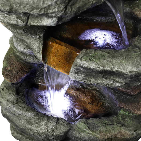 32.6inches Rock Water Fountain with Led Lights[Unable to ship on weekends, please place orders with caution]