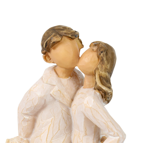 Kissing Couples Statues Sculpture Handmade Carving Figurine for Home Office Decor