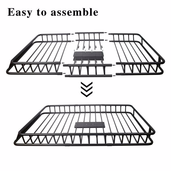 64" Universal Roof Rack w/Extension Cargo SUV Top Luggage Carrier Basket Holder