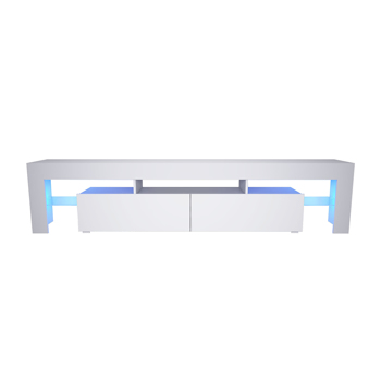 High Gloss Front LED TV Stand up to 85\\" with Blue LED Light White