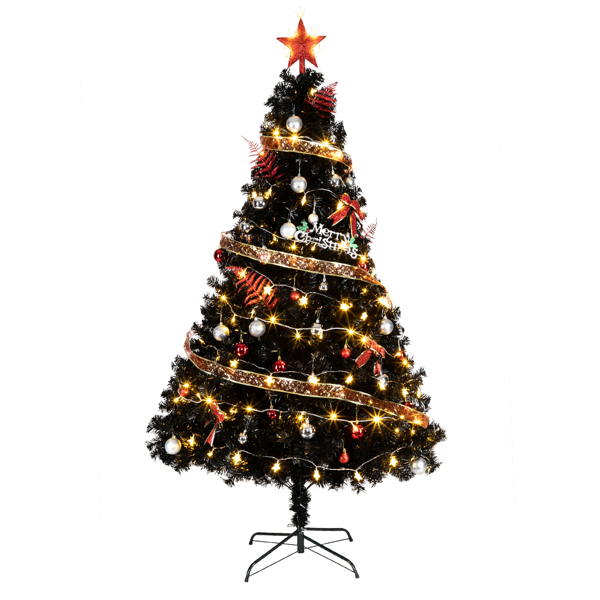6ft 1600 Branches PVC Christmas Tree Black