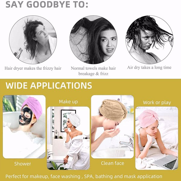 【Bans sale on Walmart】 Hair Towel Wrap, 4+1 Packs Microfiber Hair Towel Hair Turbans for Wet Hair, Ultra Absorbent Fast Hair Drying Towel for Women, Extra 10 PCS Gifts