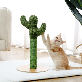 Cactus Cat Scratching Post 21.7\\'\\' Cat Scratcher with Sisal Rope for Small & Medium Cats Kittens Green