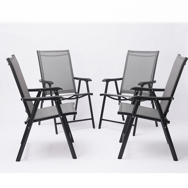 Dropship 4 Pack Patio Folding Chairs Portable For Outdoor Camping Beach Deck Dining Chair With Armrest Textilene Set Of Gray At Whole S And Fast Delivery Yee Drop Platform - Set Of 4 Outdoor Patio Folding Chairs With Armrest
