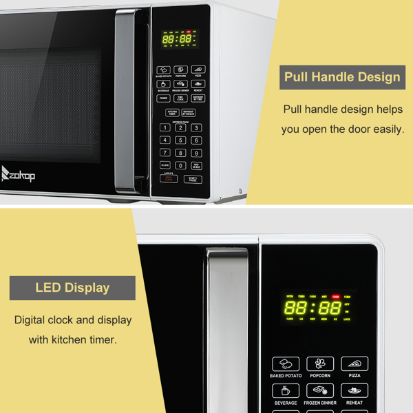 23PX88-L / Black White 23L / 0.9cuft Conventional Microwave Oven With Display / Silver Handle