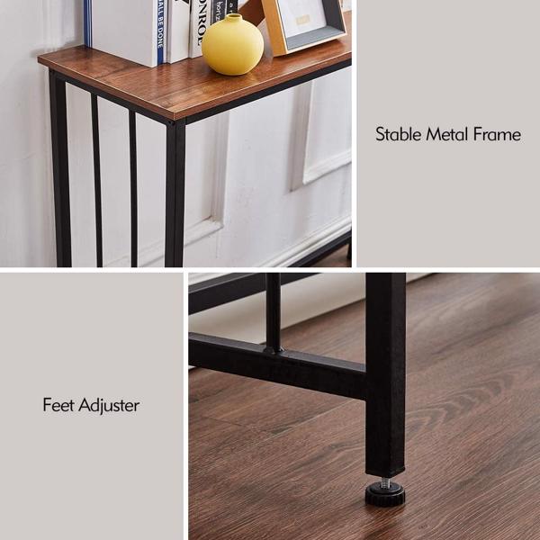 Industrial Console Table, Sofa Table for Living Room，Hallway，Entryway, Entrance Hall, Corridor - Wood Look Metal Frame 38.6" L x 11.8" W x 30.7H