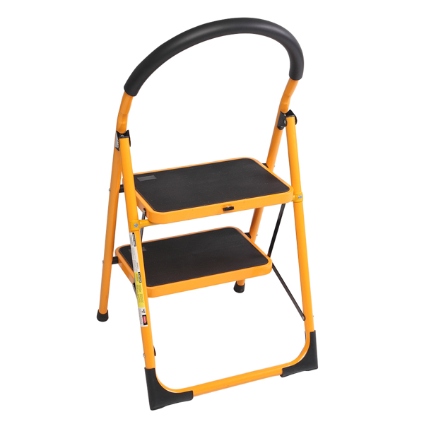 Portable Lightweight Anti-Slip 2 Step Stool Ladder with Handgrip & Pedal, Iron