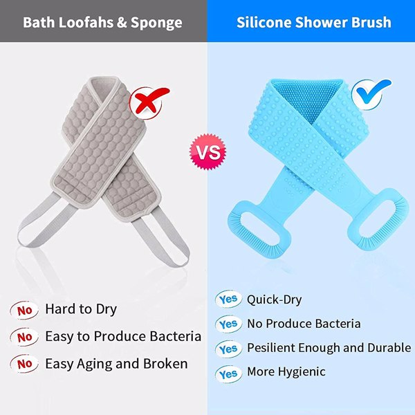 【Bans sale on Walmart】 5PCS Silicone Back Scrubber for Shower 30" Bath Body Brush Comfortable Exfoliating Massage Back Washer for Men Women