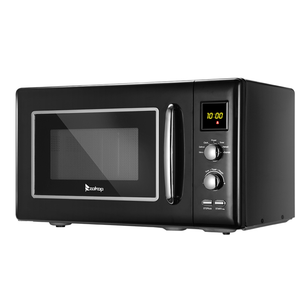 B25UXP45-A90 / Black 23L / 0.9cuft Retro Microwave With Display/Silver Handle