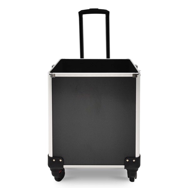 4 in 1 Rolling Makeup Case Makeup Trolley Case With Wheels Makeup Travel Case Organizer (BLACK)