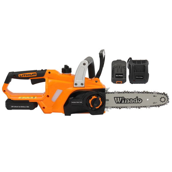20V 10in 2.0AH Cordless Lithium Battery with Fast Charging Dock Charging Saw Orange