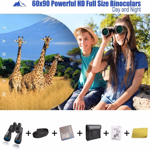 【Bans sale on Walmart】 60x90 Binoculars for Adults Waterproof Binoculars for Bird Watching, Professional Binoculars Telescope Gifts Cool Stuff for Men& Women, Travel, Watching Outdoor Sports, Concerts