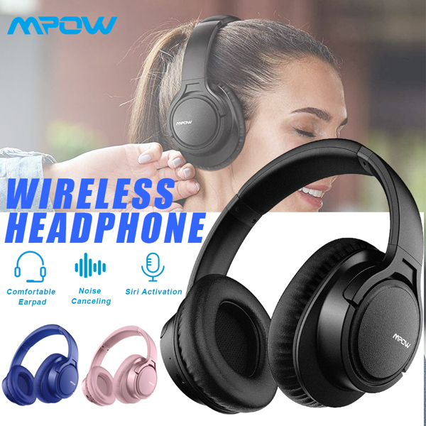 【bans sale on Amazon】H7 Bluetooth Headphones, Comfortable Over Ear Wireless Headphones, HiFi Stereo Headset, CVC6.0 Microphone for Kids, Adults, Cellphone, Online Class, Home Office, PC Black