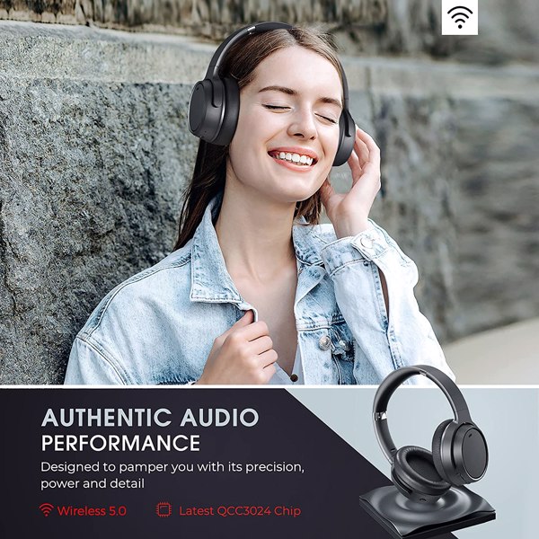 【 bans sale on Amazon】Hybrid Active Noise Cancelling Wireless Bluetooth 5.0 Headphones,Over-Ear with Deep Bass,Memory-protein Earpads Headphones with 30 Hours Playtime