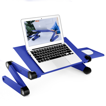 Adjustable Height Laptop Desk Laptop Stand for Bed Portable Lap Desk Foldable Table Workstation Notebook RiserErgonomic Computer Tray Reading Holder Bed Tray Standing Desk blue（shipment from FBA）