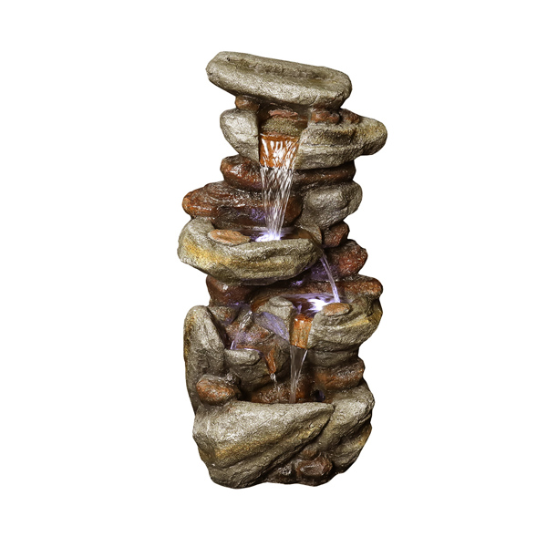 29.9inches Rock Water Fountain with LED Lights
