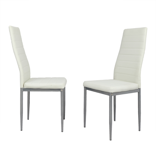 2pcs High Grade PVC Leather Comfortable Chairs White