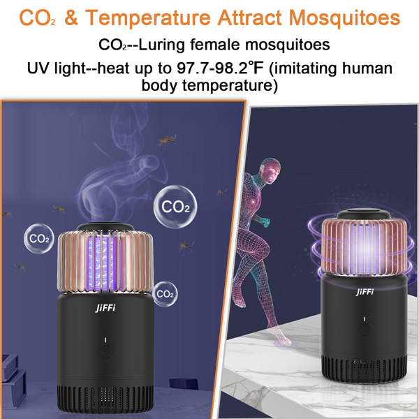 (ABC)Jiffi Bug Zapper Mosquito Killer, Hangable UVA Mosquito Light, Power by 2000mAh or USB Charge, Attractant &Kill for Mosquito Outdoor and Indoor