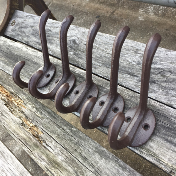 Vintage Style Cast Iron Wall Coat Hooks Hat Hook Hall Tree 5 1/3" Brown GG004 