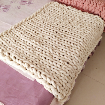 Chinille Knitting Blanket Bed Throw Yarn Baby Bulky Soft Throw for Home Decor Chair Sofa Throw