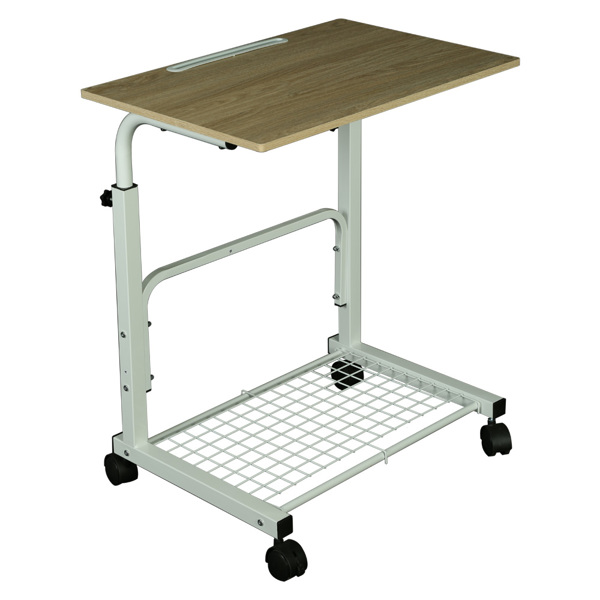Movable Computer Desk with Wheels Height Adjustable with Storage  for Sofa Couch Home Office