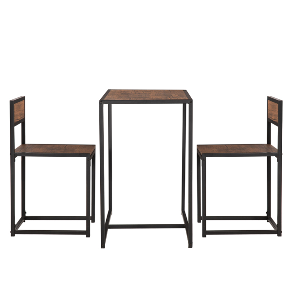 Elm Wood Simple Breakfast Table And Chair Three-Piece [90x47x75.5cm]