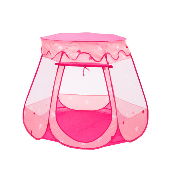 -儿童帐篷-游戏帐篷-190T涤纶-六面平顶-粉色 -5