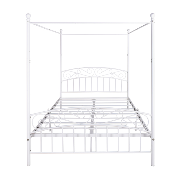 4-Post Metal Canopy Bed Frame Queen Size Vintage style