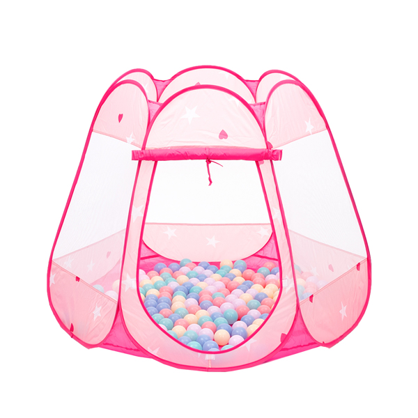 -儿童帐篷-游戏帐篷-190T涤纶-六面平顶-粉色 -11