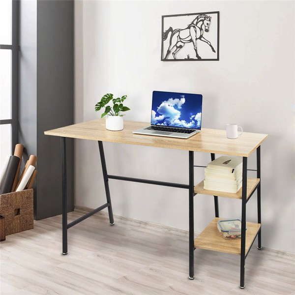 Computer Desk with Removable 2 Tier Shelves - Oak