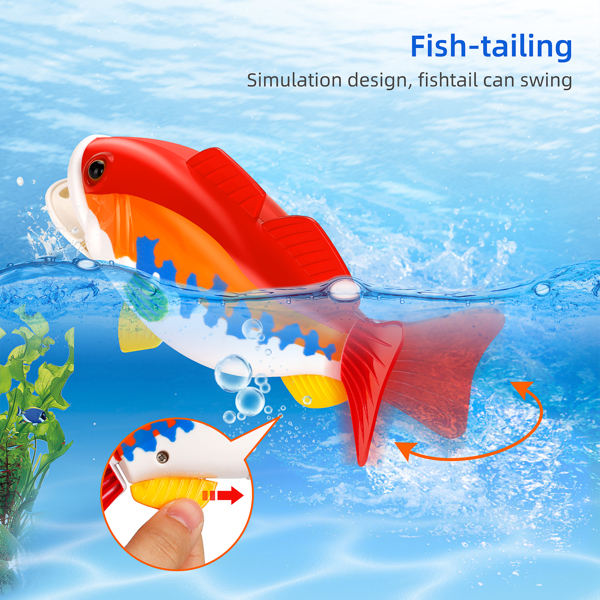 (ABC)Kids Fishing Game Toy with 1 Adjustable Fishing Rod and 2 Realistic Fish, Pool Fishing Toy Set with Magnetic Bait, Safe and Durable Fishing Toy Gift (Prohibited Product on Amazon)