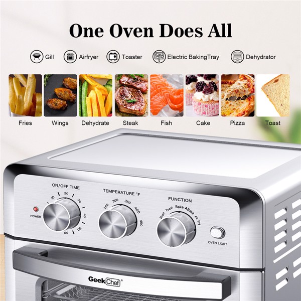 19QT Air Fryer Toaster Oven, Convection Airfryer Countertop Oven, Roast, Bake, Broil, Reheat, Fry Oil-Free, Stainless Steel, Silver(can not be sold on Amazon)