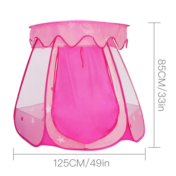 -儿童帐篷-游戏帐篷-190T涤纶-六面平顶-粉色 -3