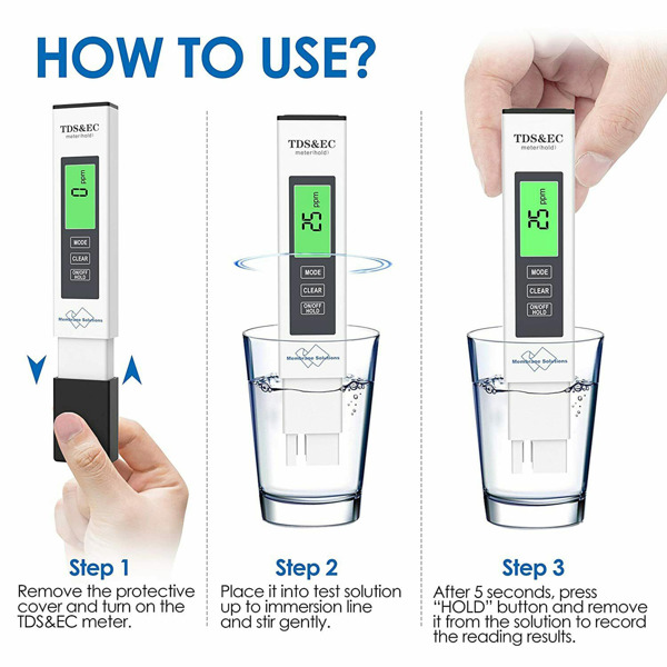Membrane Solutions 4 in1 TDS PPM Meter Digital Tester Home Drinking Water Quality Purity Test Tester Amazon eBay Banned