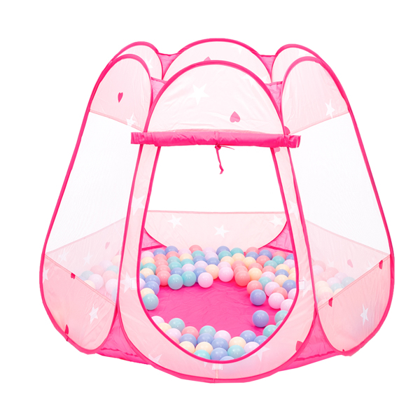 -儿童帐篷-游戏帐篷-190T涤纶-六面平顶-粉色 -8