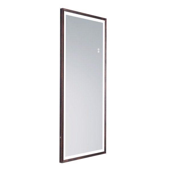 (This item can not be sold on Amazon)22" x 48" Led Lighted Full Length Mirror, Body Mirrors with Oil Brass Frame, Touch Switch and Stepless Dimmable